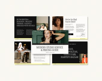 Plantilla de guía moderna de servicios y precios: Incorporación de clientes (Canva editable, 30 páginas) (Descarga digital)