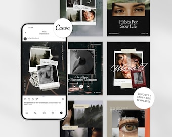 Plantillas de Instagram con estilo para coaches, creadores de contenido y personas que buscan un enfoque holístico del bienestar. Publicaciones e historias de Instagram inspiradas en collages.