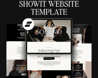 Showit Website Template for Coaches | Editorial Neutral Black Website Template | Personal Brand Website