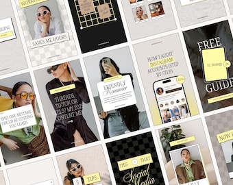 Plantillas de portada para Reels de Instagram: Diseño de marketing llamativo y sin rostro (Descarga digital editable en Canva)