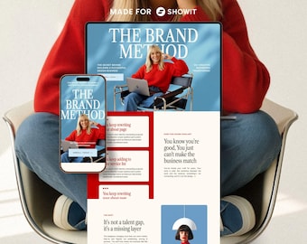 Plantilla de página de ventas de Showit para coaches y creadores de cursos (una página)