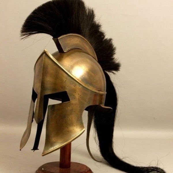 Handcrafted Spartan Warrior King Leonidas Helmet - Perfect for Cosplay or Display" 300 Movie Helmet, Replica Wearable Helmet