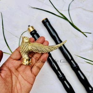 Personalized Bird Design Handle Walking Stick- Engraved Wooden Black Walking Cane- Customized Wooden Cane For Men & Women -Father&#39;s Day Gift