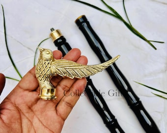 Personalized Bird Design Handle Walking Stick- Engraved Wooden Black Walking Cane- Customized Wooden Cane For Men & Women -Father's Day Gift