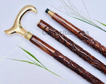 Personalized Wooden Walking Stick - Engraved Walking Cane - Retirement Walking Cane - Gentlemen's Gift - Halloween Gift For Mom And Dad