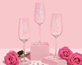 Personalised Champagne Flute Glass, Bridesmaid Glasses, Bridesmaid Proposal, Will you be my Bridesmaid, Bridesmaid Gifts, Personalised Gifts