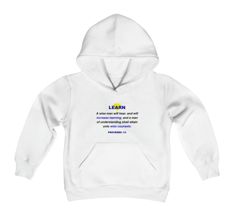 LEARN - Proverbs - Youth - Heavy Blend Hooded Sweatshirt image 1
