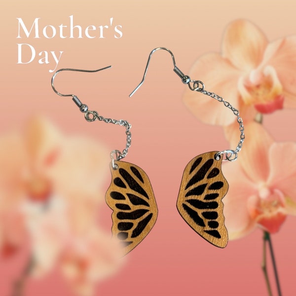Beautiful engraved butterfly wing earrings.  Perfect for a nature lover.