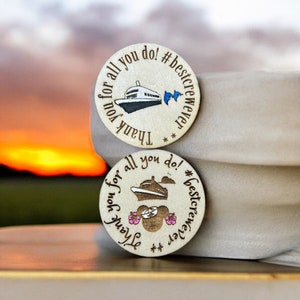 Cruise Crew Appreciation Token: Engraved Wooden Nautical Gift