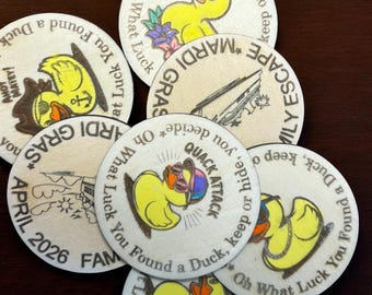 Personalized Cruise Duck Token: Basswood Souvenir Memento