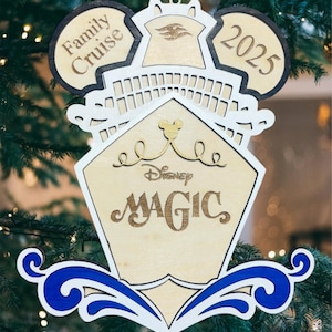 Disney Style Cruise Line Ornament,  Mouse Decor, Tropical Christmas Gift, Nautical Ship Theme personalized gift
