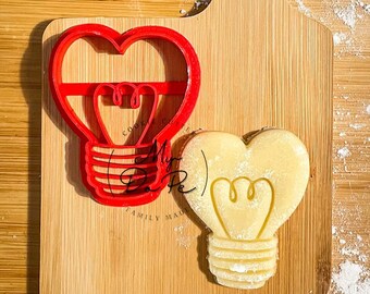 Love bulb cookie cutter | St Valentin cookie cutter | MyDoPe cookie cutter | Gift idea for her or him