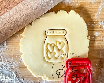 Heart’s maison jar cookie cutter | Formina per biscotti barattolo cuori | Love cookie cutter | Regalo romantico | Festa della mamma | MyDoPe