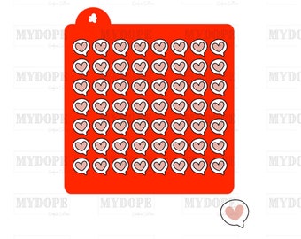 Digital Download - 2 Part Love Comic Balloon with Heart Sprinkle Stencil - STL file for 3D Printing - MyDoPe Cookie Cutter