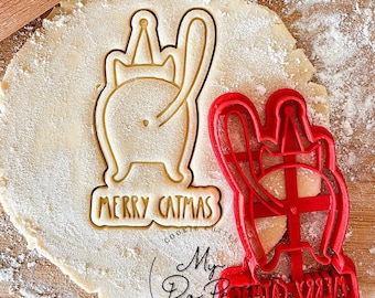 Merry Catmas cookie cutter | Christmas cookie cutter | MyDoPe cookie cutter | Cat butt cookie cutter | Clay and fondant cookie cutter