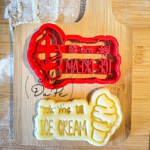 Lik me tot ICE CREAM koekjesvormer | MyDoPe-koekjesvormer | Sint Valentin grappig cadeau-idee | Koekjesvormer voor volwassenen - FCH