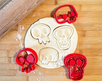 SET OF 3 Skulls cookie cutters | Halloween cookie cutter | MyDoPe cookie cutter
