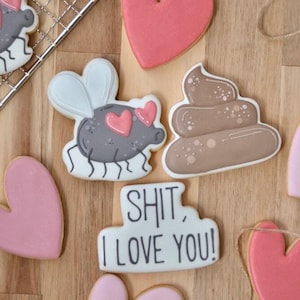 Valentine's Day 3 pieces set Fly, Poop and Funny Pun - MyDoPe Cutters