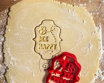 Bee happy cookie cutter | Bijenkoekjessnijder | MyDoPe cookie cutter | Verjaardag koekjessnijder | Babyshower koekjessnijder