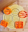 Cookie cutters with greetings | cutters with funny phrases | gadgets for adults | Irreverent and vulgar cutters for friends