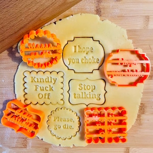 Greeting Cookie Cutters | molds with funny phrases | gadgets for adults | Irreverent and vulgar molds for friends