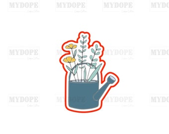 Blue Watering Can with Wildflowers Cookie Cutter - MyDoPe Cutters - Easter 2024
