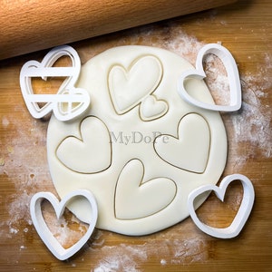 Set Hearts cookie cutter | MyDoPe cookie cutters | Bakery supplies | Gift for girlfriend | Gift for boyfriend | Christmas gift idea