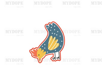 Blue Chicken Cookie Cutter - MyDoPe Cookie Cutters - Farm Life Collection