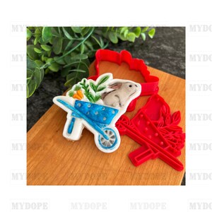 Spring's Wheelbarrow with Bunny and Carrots - MyDoPe Cookie Cutters