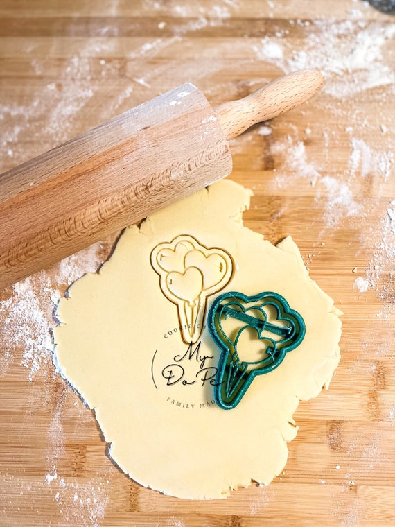 Heart balloons cookie cutter | Love cookie cutter | MyDoPe cookie cutters | Christmas’s gift idea | Fondant and Clay cookie cutter