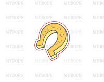 Gold Lucky Horseshoe Cookie Cutter - St Patrick's Collection - MyDoPe Cutters