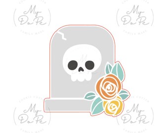 Tombstone with flowers - MyDoPe Cookie Cutters