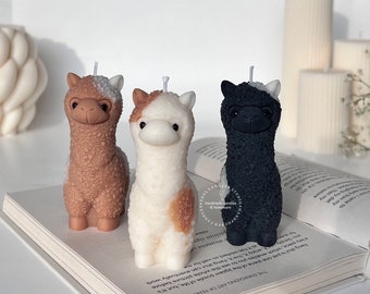 Alpaca Kaars Jolie | Lama Kaars | Alpaca kaars gespot | gepolijste alpaca