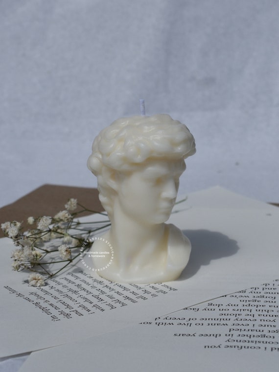 Bougie de sculpture de tête d’Adonis | Bougie de sculpture Adonis | Bougie sculptée | Bougie tête masculine