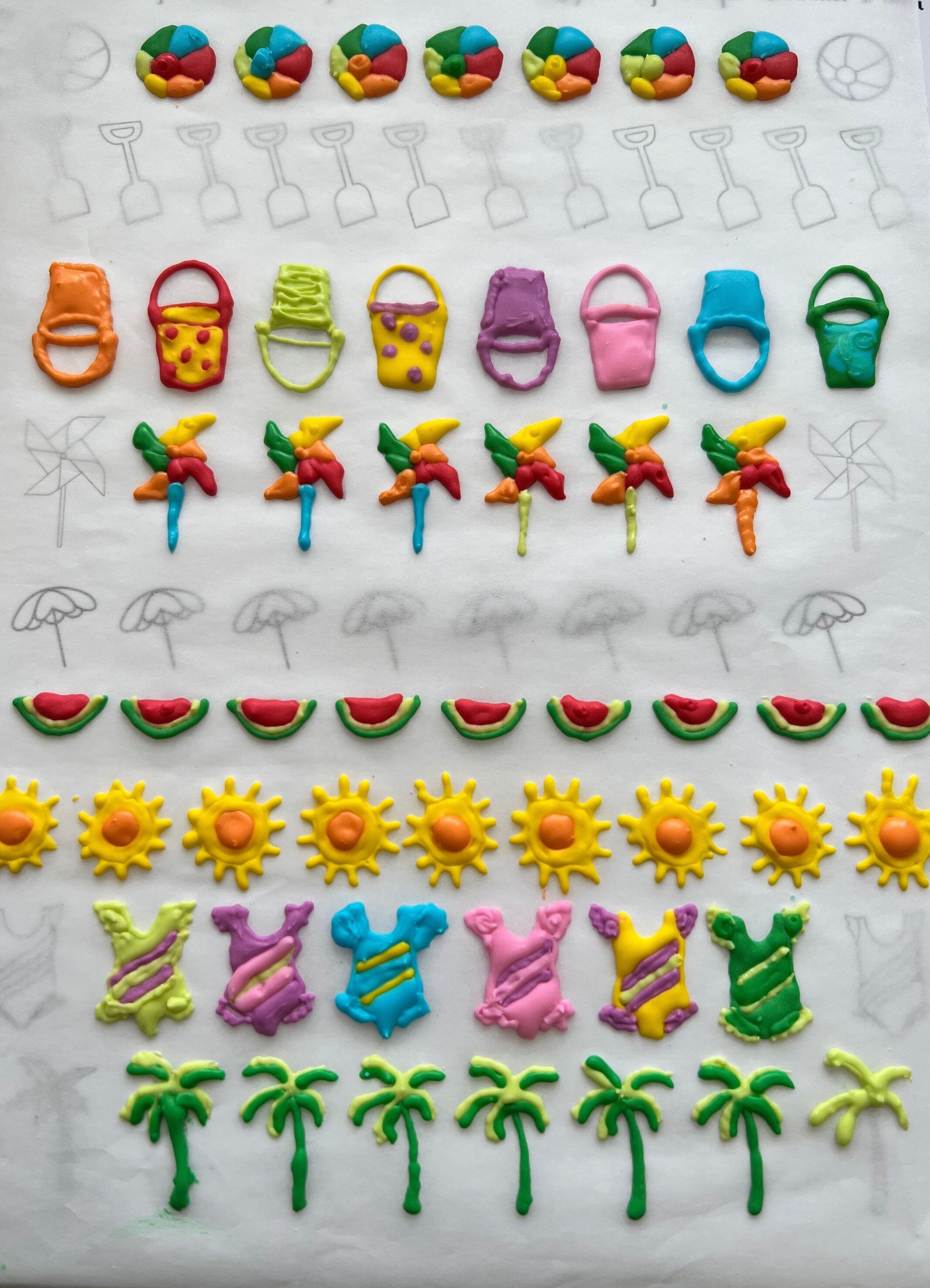 Summer, Beach Theme - Royal Icing Transfer Sheet - Etsy
