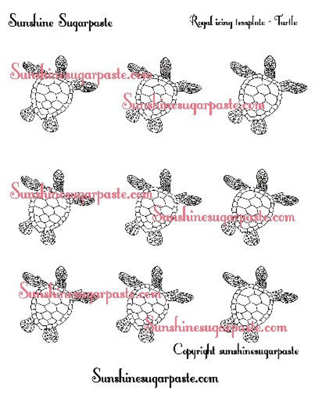 Turtles Royal Icing Transfer Sheets Etsy