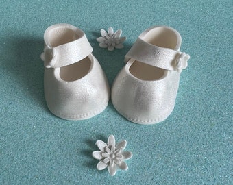 White Fondant Baby Shoes - Etsy