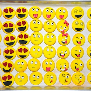 Deluxe Details Edible Fondant Emoji Toppers - Birthday Cake