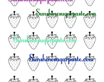 Erdbeeren - Royal Icing Bügelbilder