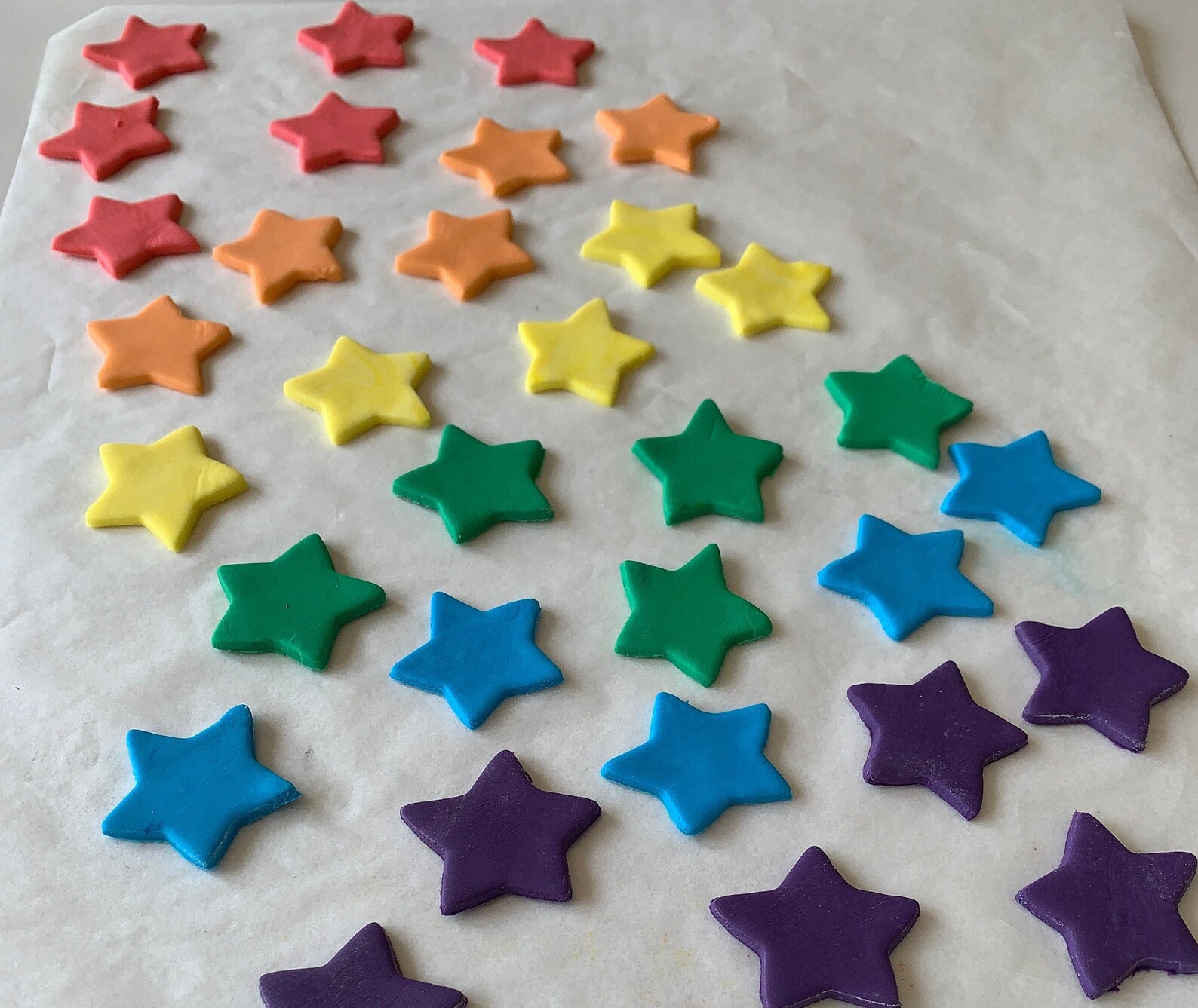Rainbow Stars Fondant Cake Decorations Etsy