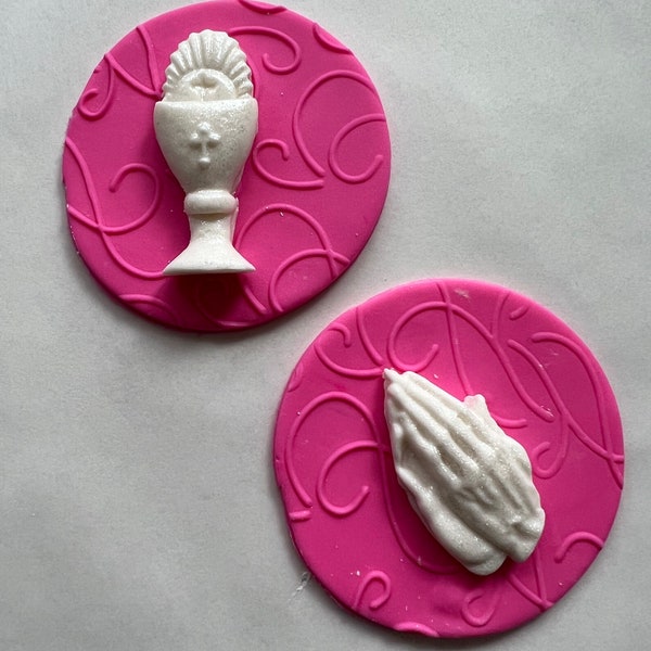 First Communion/Confirmation/Baptism Cupcake Toppers - Set of 12 Religious Toppers