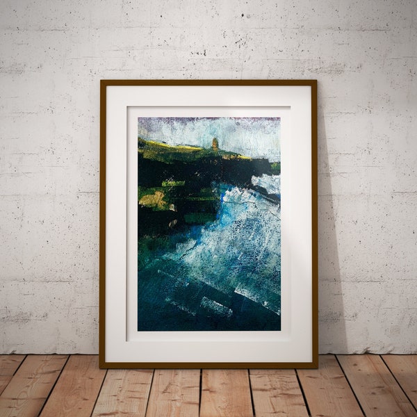 St Monans Pool East: Seascape sea wild swimming tidal pool East Neuk Fife St Monans Pittenweem Scotland Original Art Print Giclee A4 A3