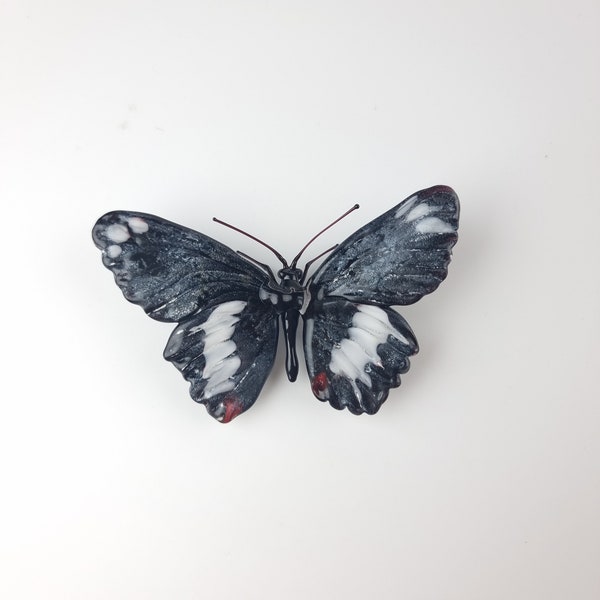 Escultura de mariposa de vidrio, figura de lámpara nymphalidae de vidrio soplado a mano, regalo perfecto para los amantes de la naturaleza y la entomología