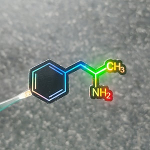 Holographic Adderall Molecule Sticker