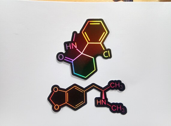 Set of Holographic Ketamine and MDMA Stickers