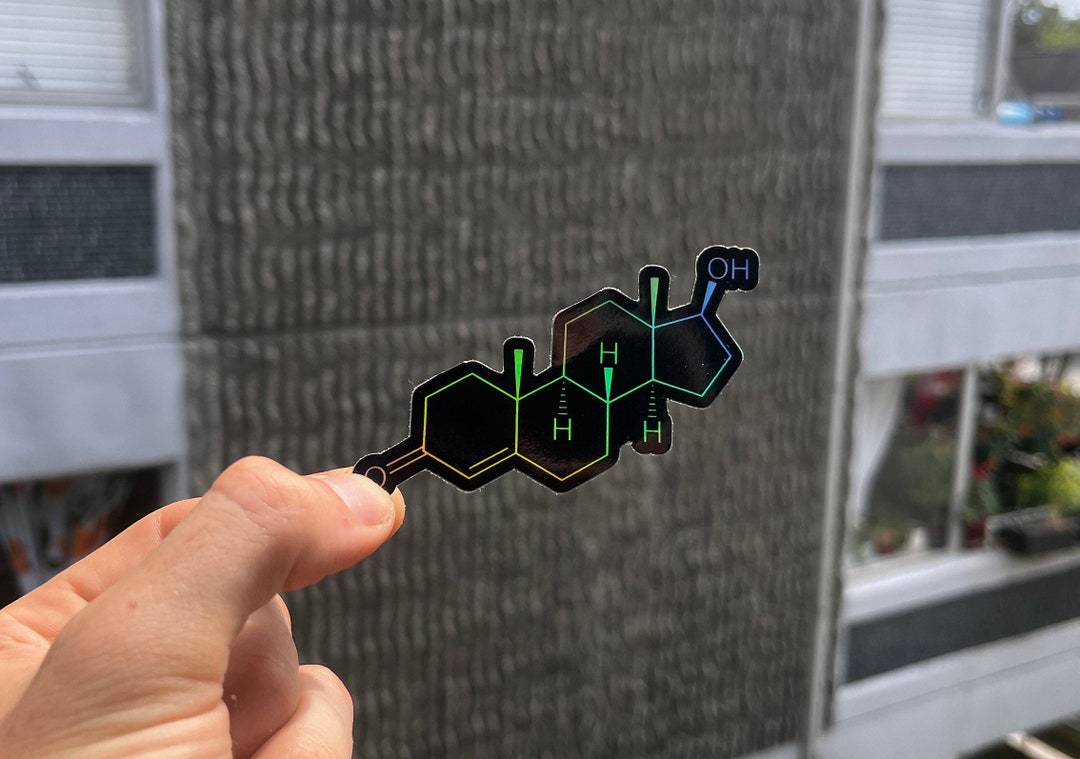 Testosterone Holographic Sticker - Etsy