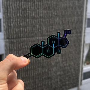 Testosterone Holographic Sticker - Etsy