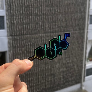 Testosterone Holographic Sticker - Etsy