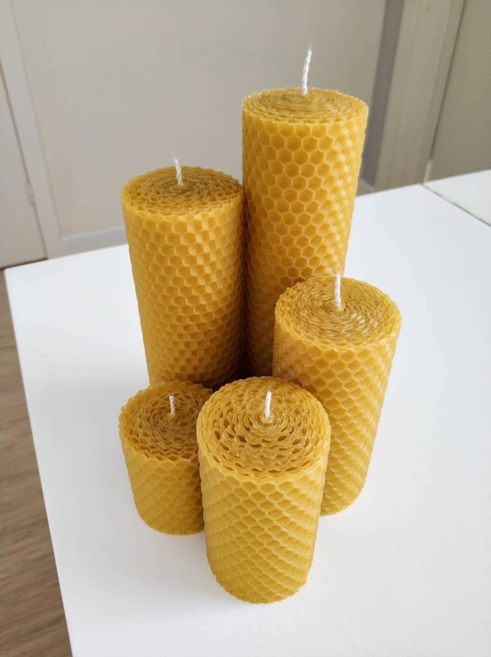 Hand rolled Beeswax candles set candles Etsy