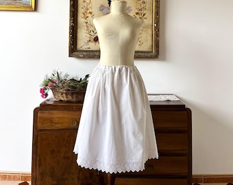 ウエスト調節可能な、さわやかなアンティークペチコートスカート